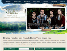 Tablet Screenshot of clarymemorialfuneralhome.com